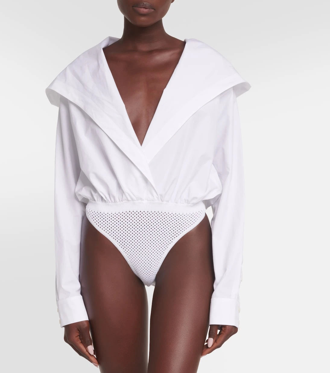 Alaïa - Hooded cotton bodysuit