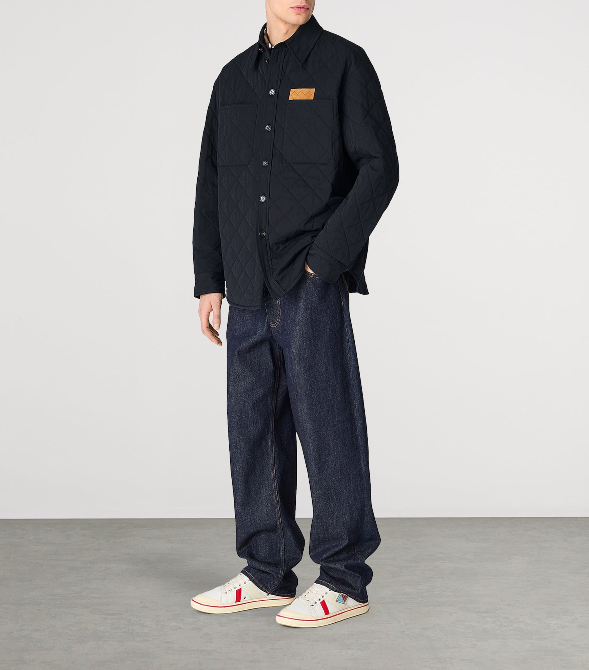 Canvas Leather-Trim Eliot Low-Top Sneakers