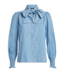 Blue Cotton Chambray Blouse