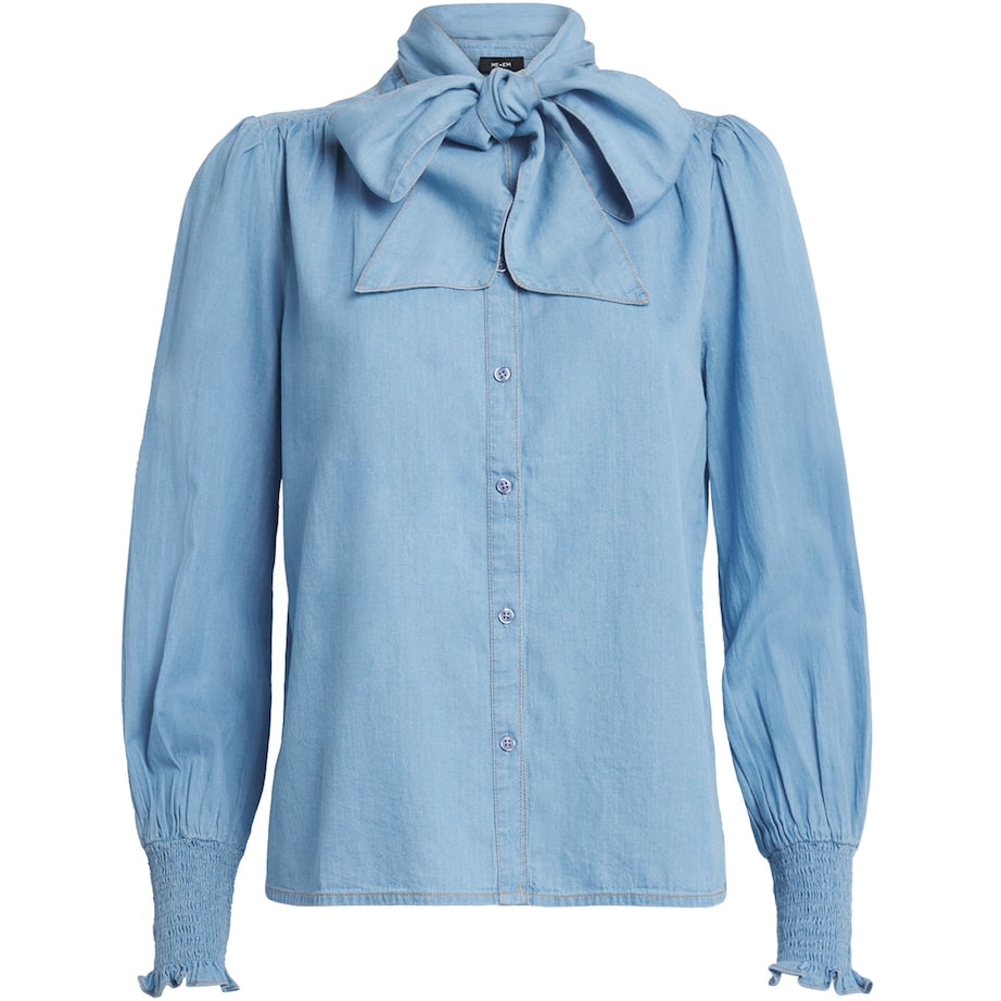 Blue Cotton Chambray Blouse