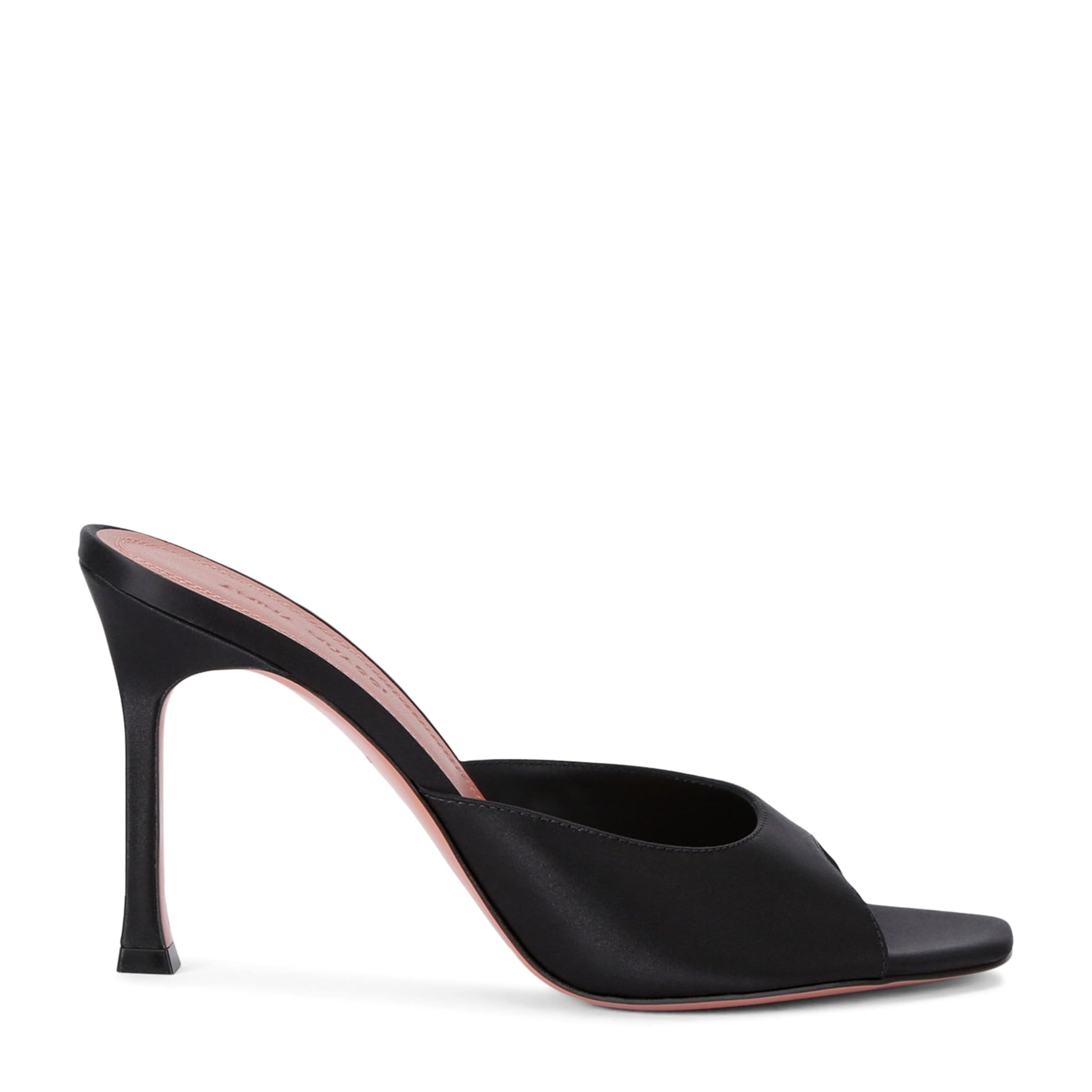 Black Satin Alexa Mules 95