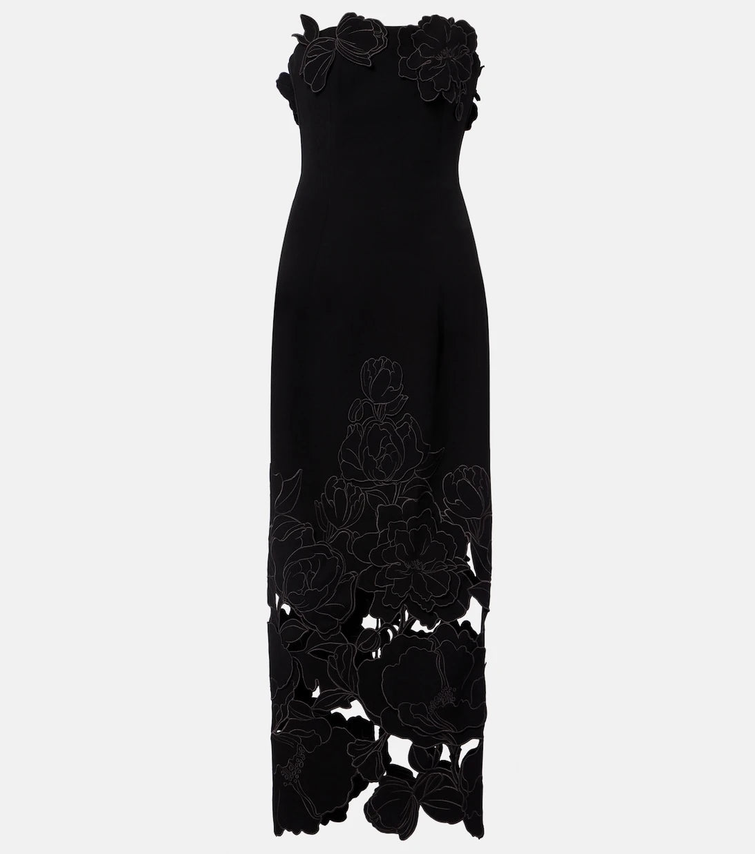 Leo Lin - Rayna floral-appliqué midi dress