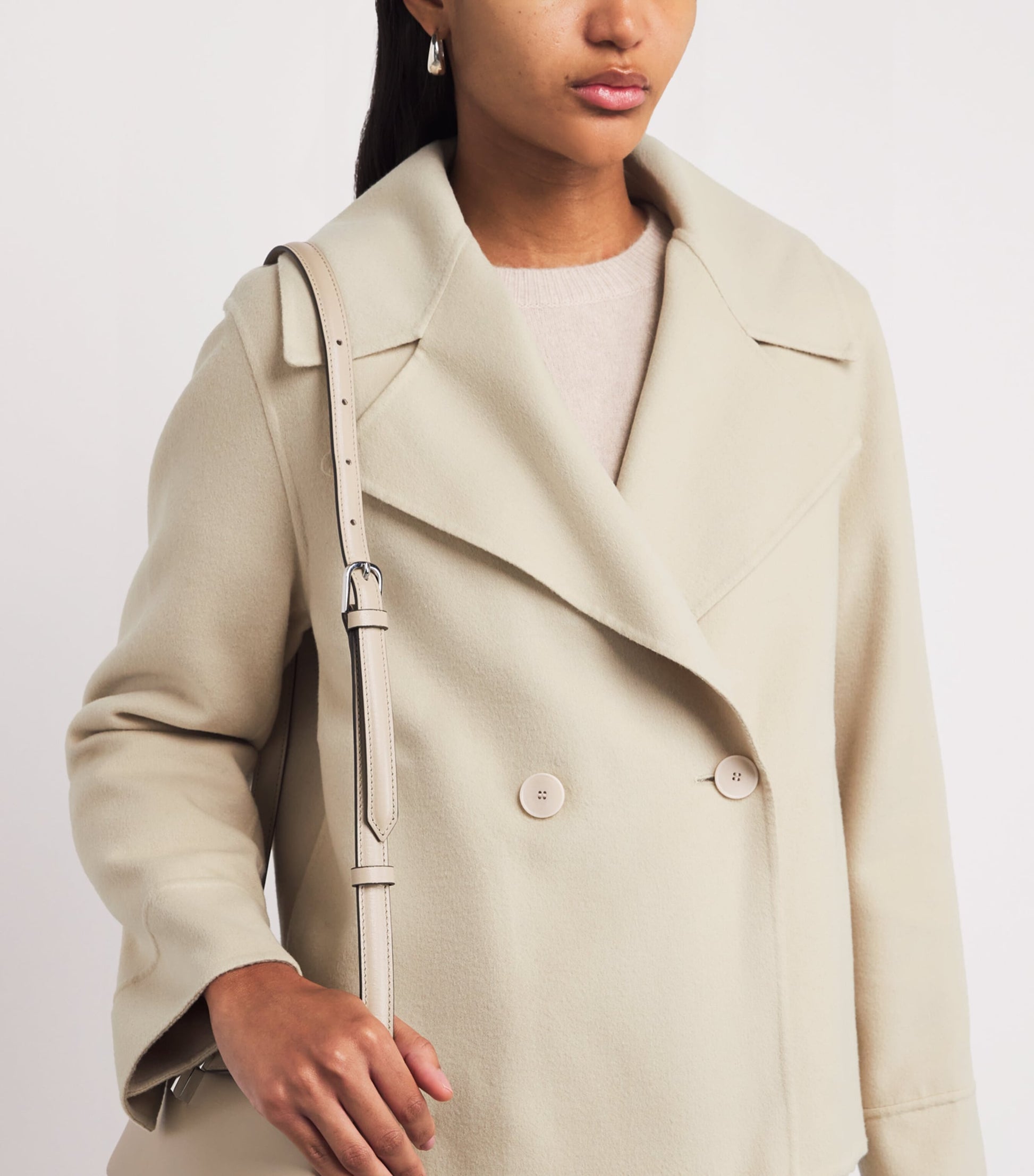 Beige Wool-Silk Rollet Jacket