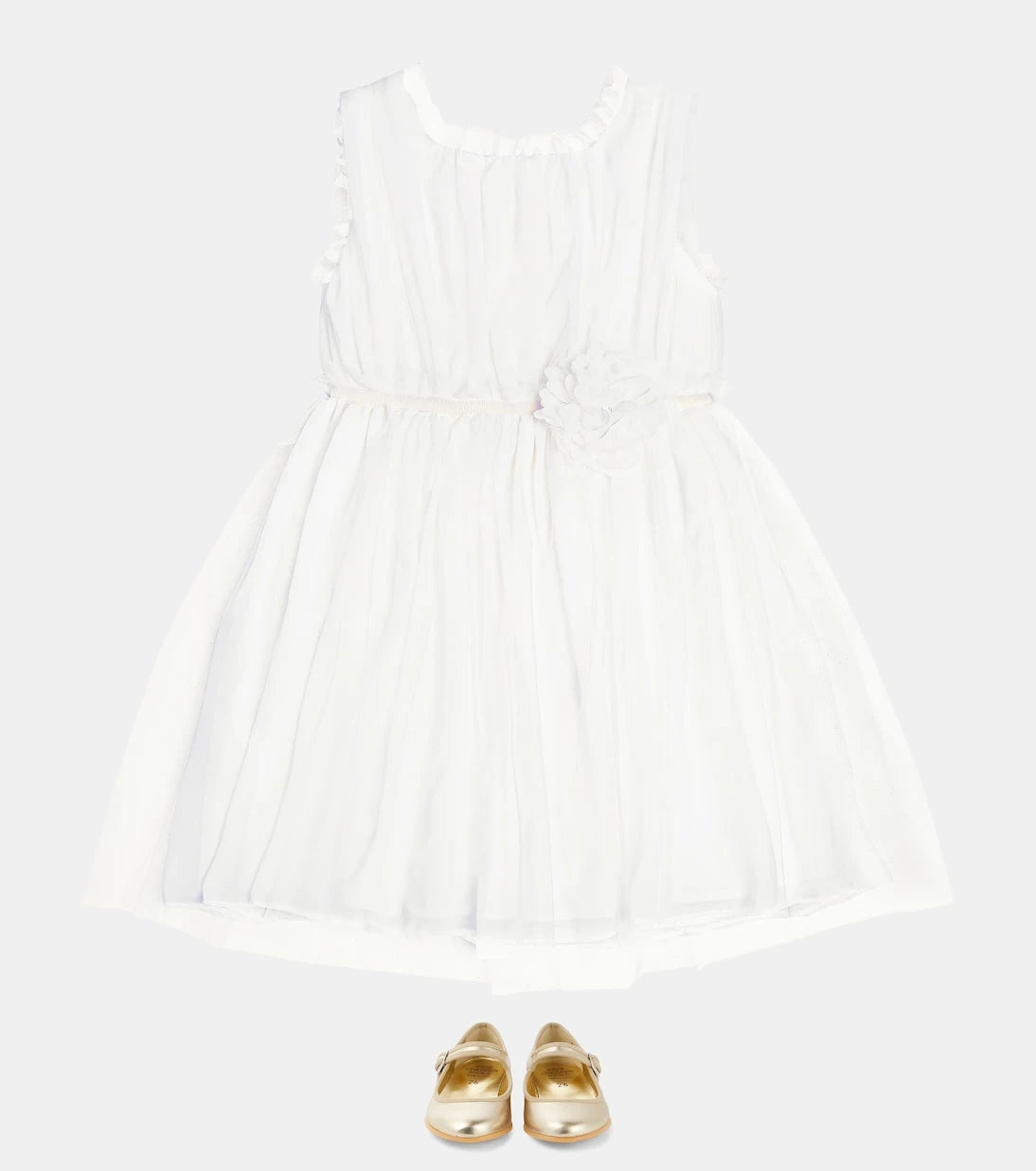 Patachou - Floral-appliqué tulle dress