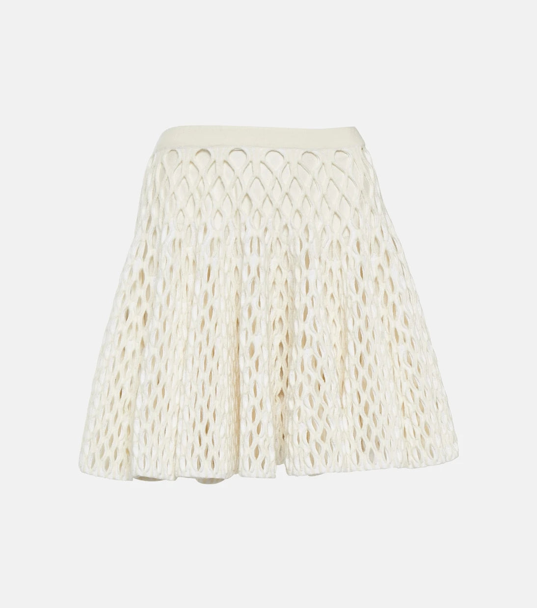 Alaïa - تنورة قصيرة محبوكة بخصر مرتفع