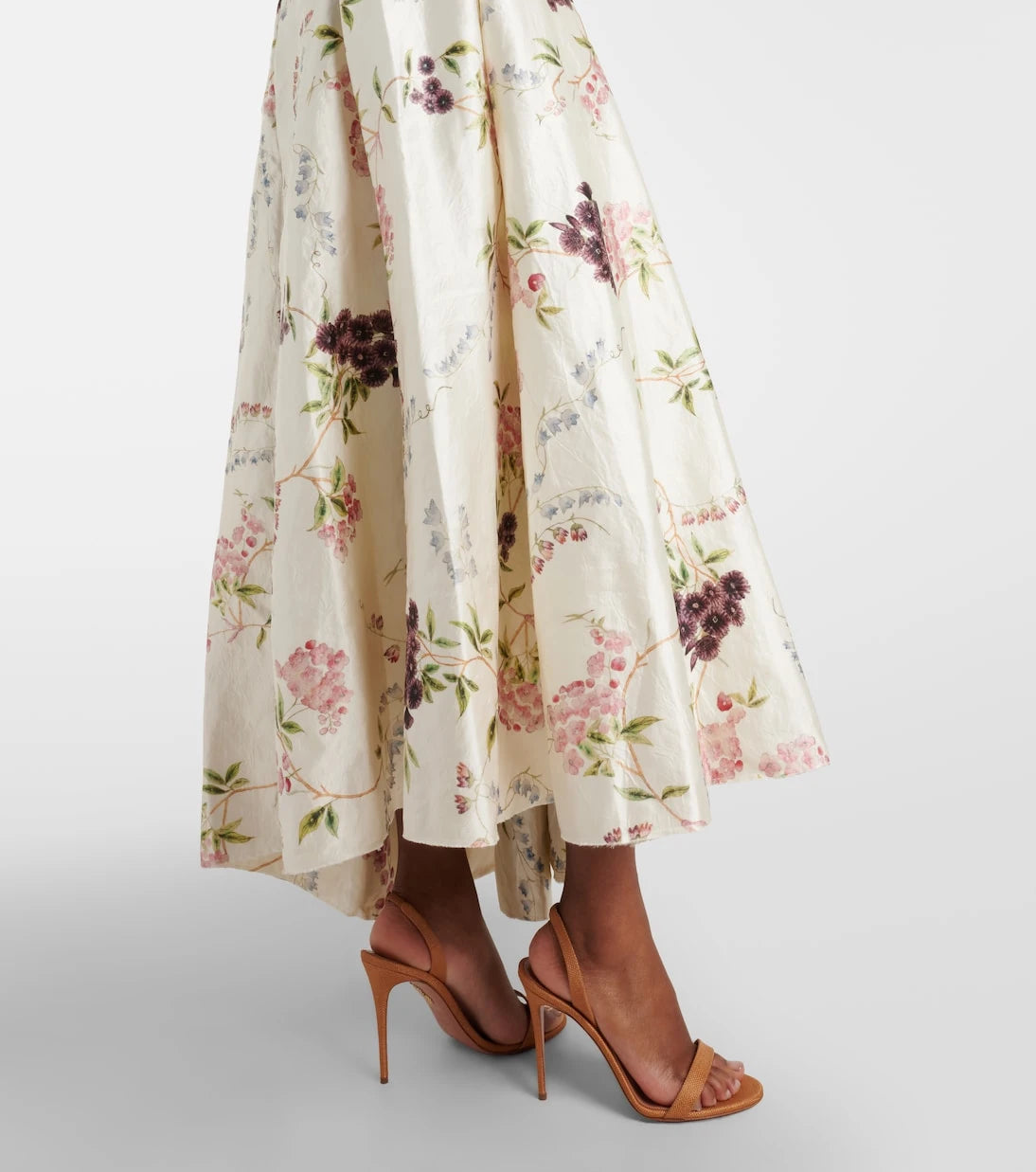 Erdem - Draped floral satin cocktail dress