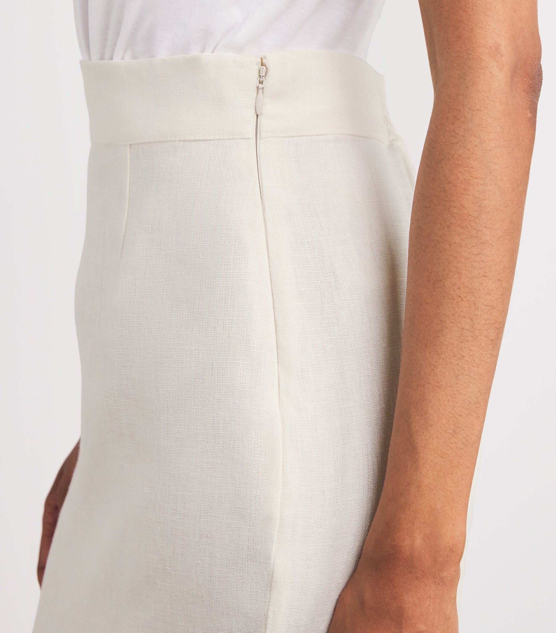 Posse Ivory Linen Matilda Midi Skirt