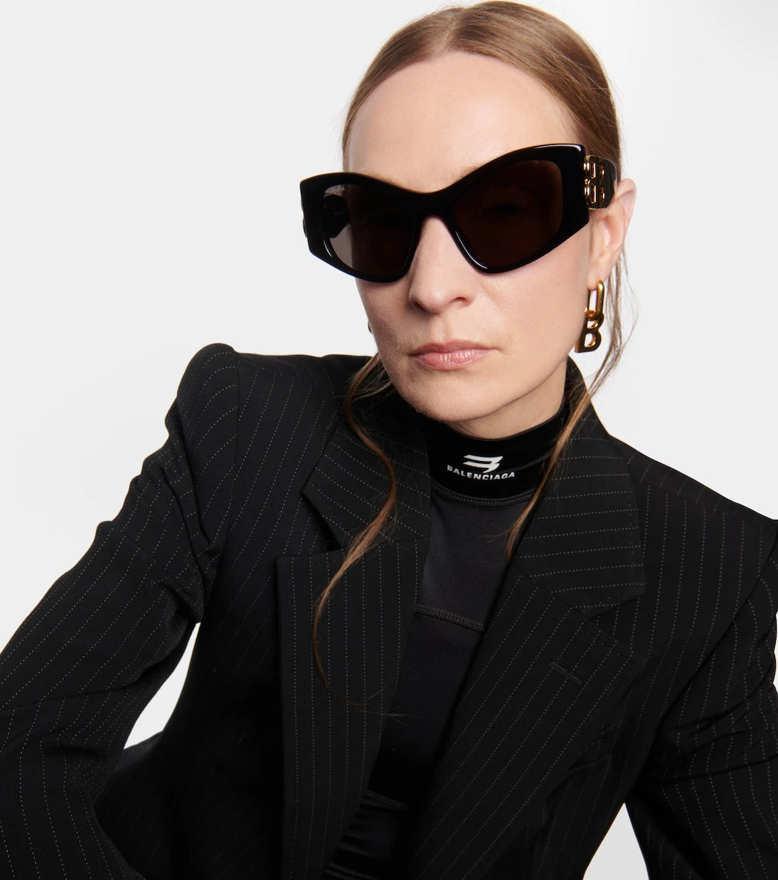 Balenciaga - نظارة شمسية Dynasty مستطيلة