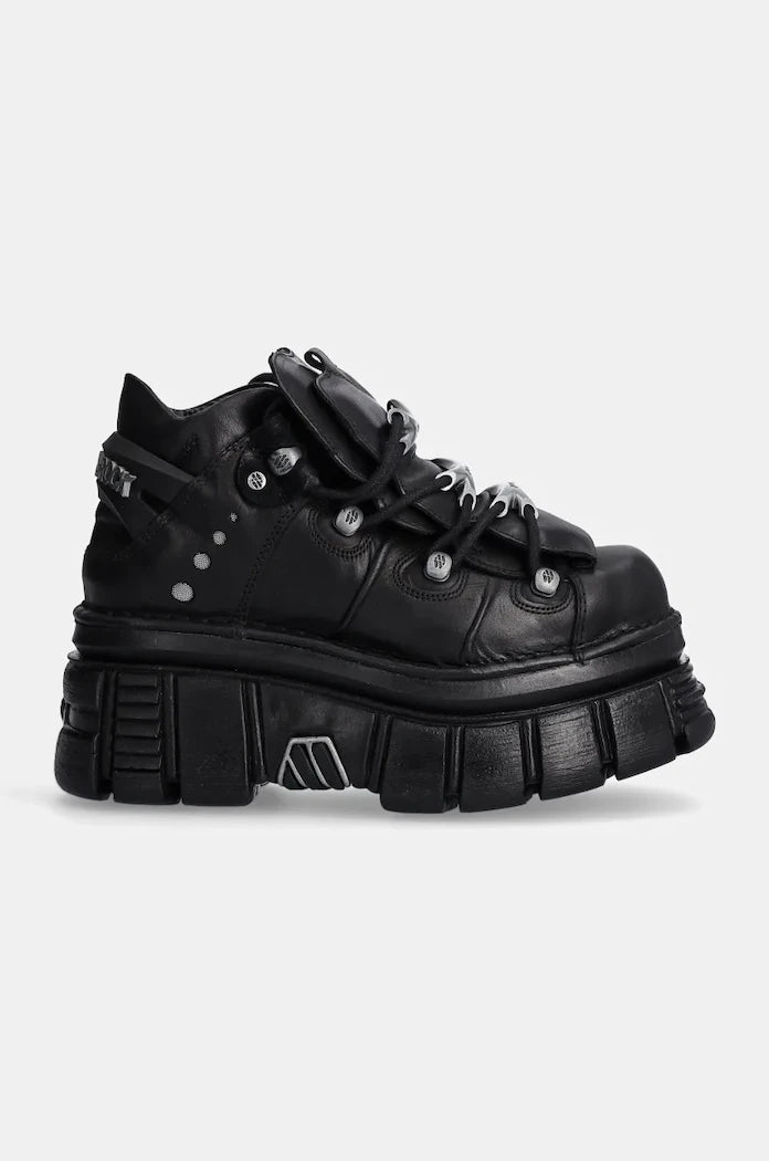 New Rock Negro + Nomada Negro + Tower Negro Lateral E-14 Deri Spor Ayakkabı