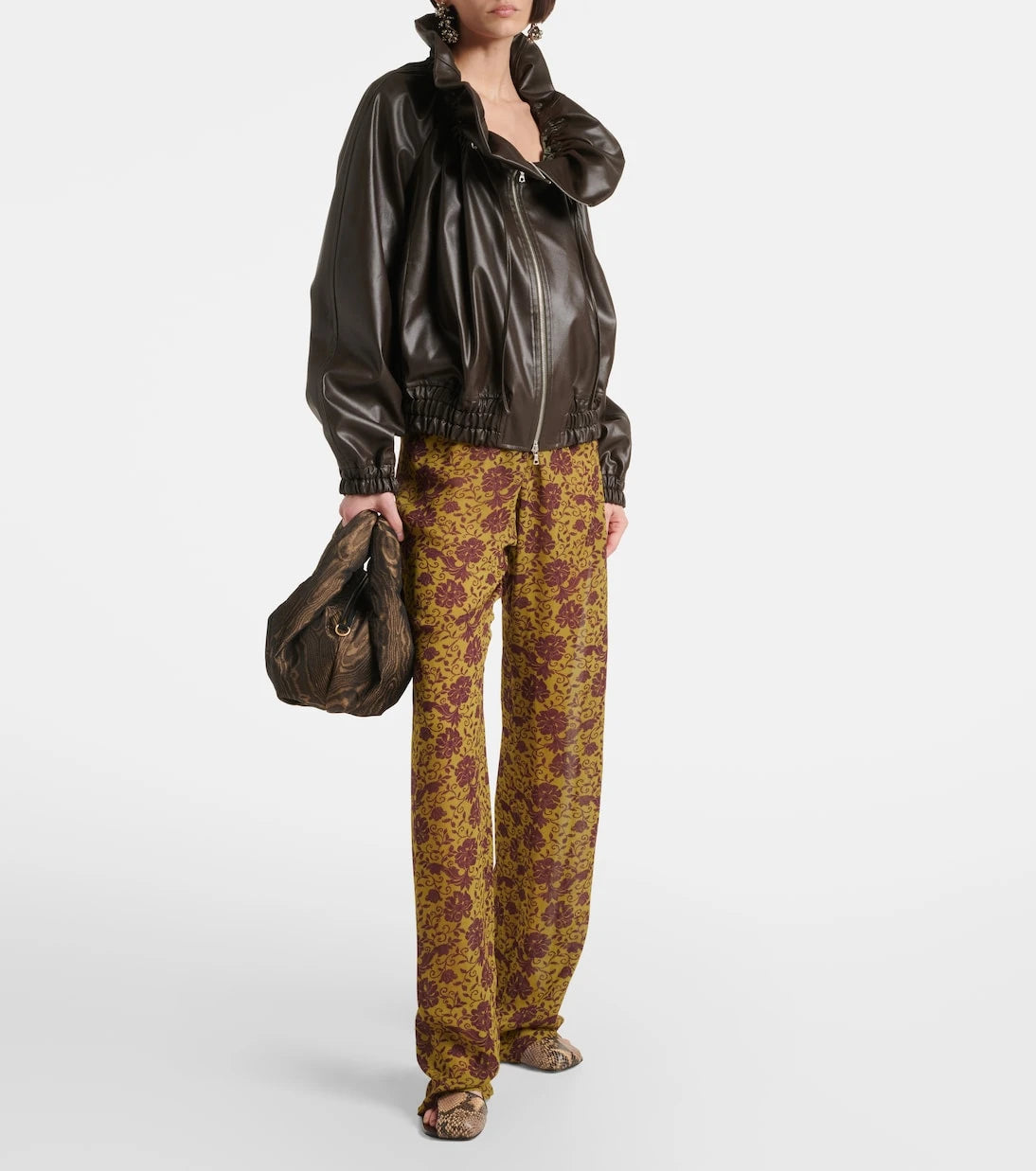 Dries Van Noten - Cocoon gathered satin blouson