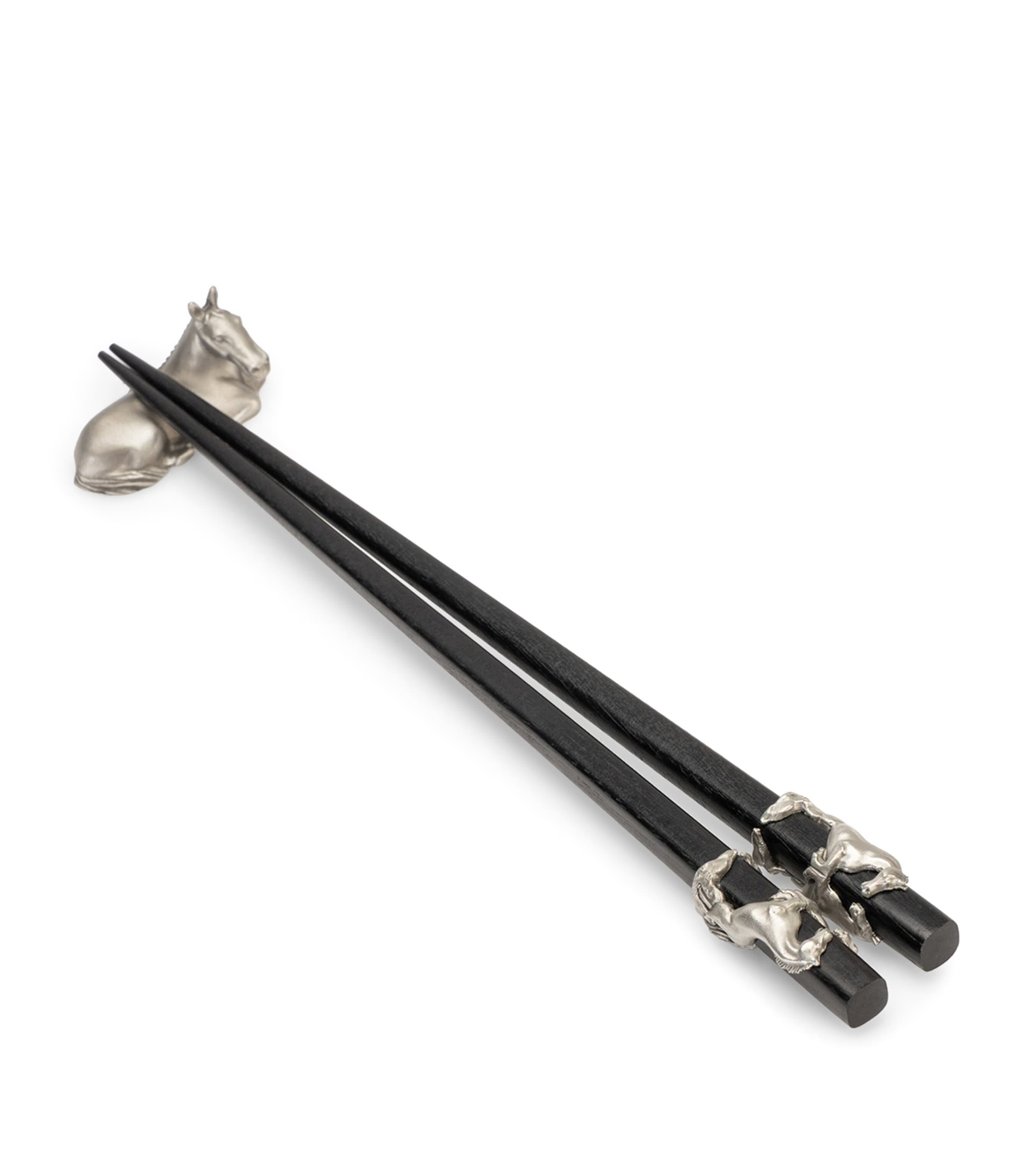 Royal Selangor Pewter Horse Chopsticks and Rest Set