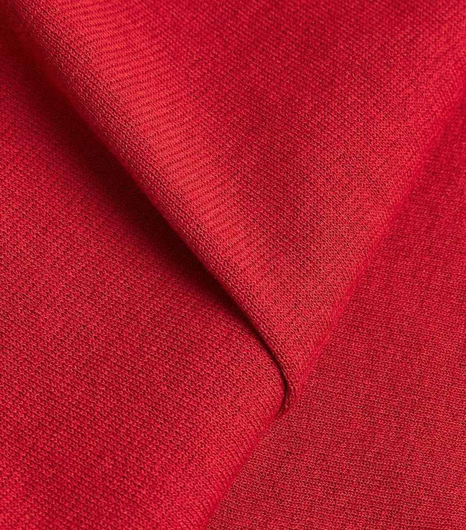 Loulou de Saison Red Stretch-Cotton Ada Midi Dress