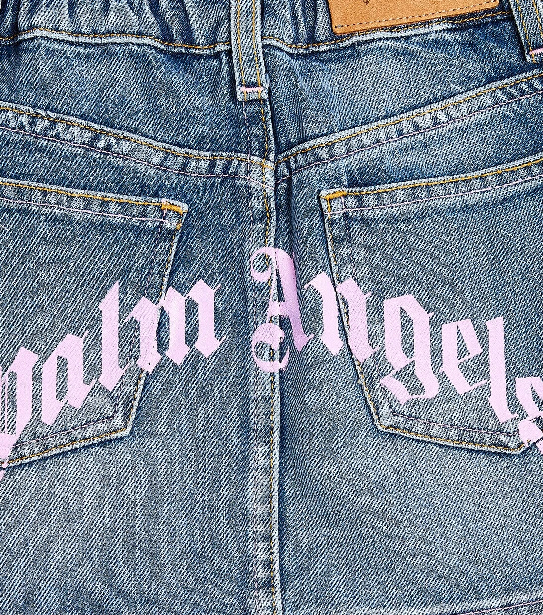 Palm Angels Kids - تنورة دينم بشعار العلامة