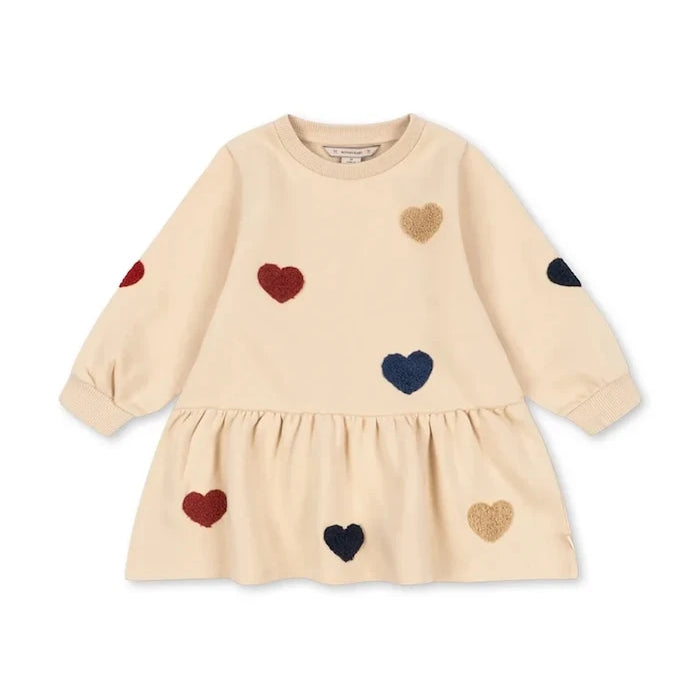 Konges Sløjd pamuklu kloş elbise LOU TERRY SWEAT DRESS OCS