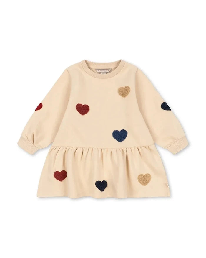 Konges Sløjd pamuklu kloş elbise LOU TERRY SWEAT DRESS OCS