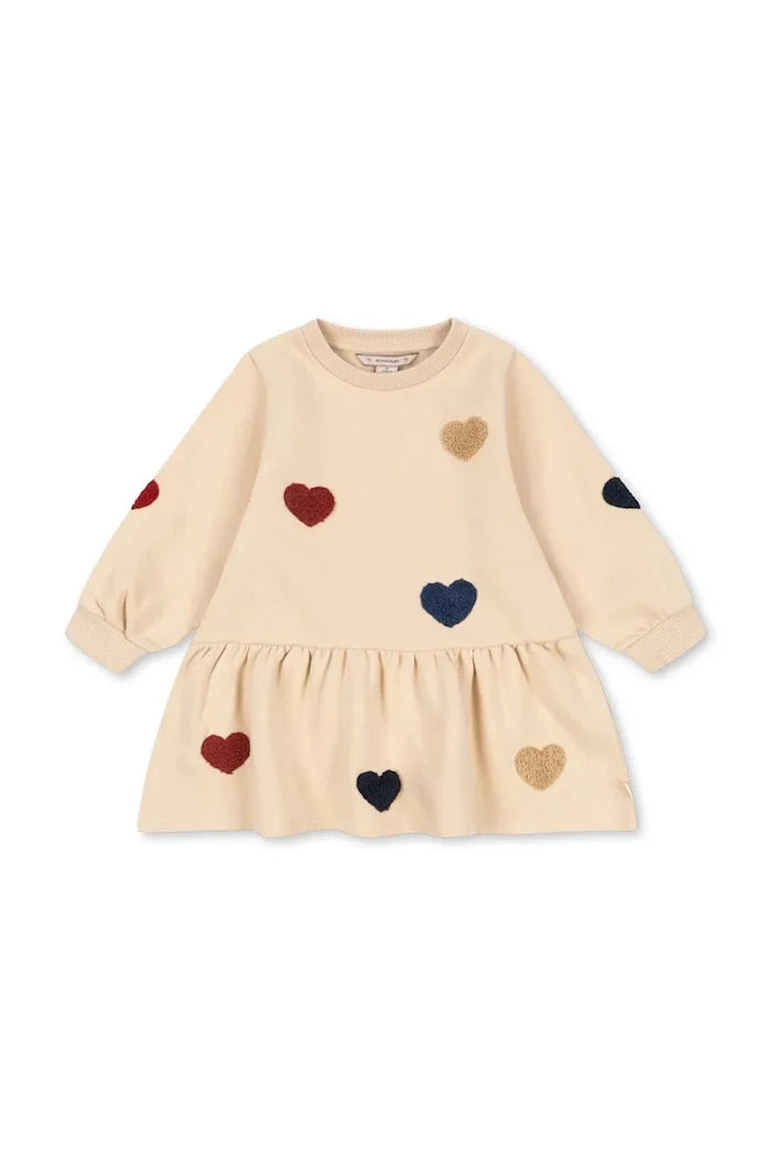 Konges Sløjd pamuklu kloş elbise LOU TERRY SWEAT DRESS OCS