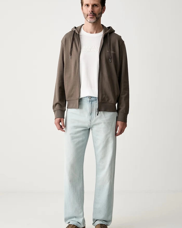 Armani Exchange Erkek Pamuklu Fermuarlı Kapüşonlu Sweatshirt