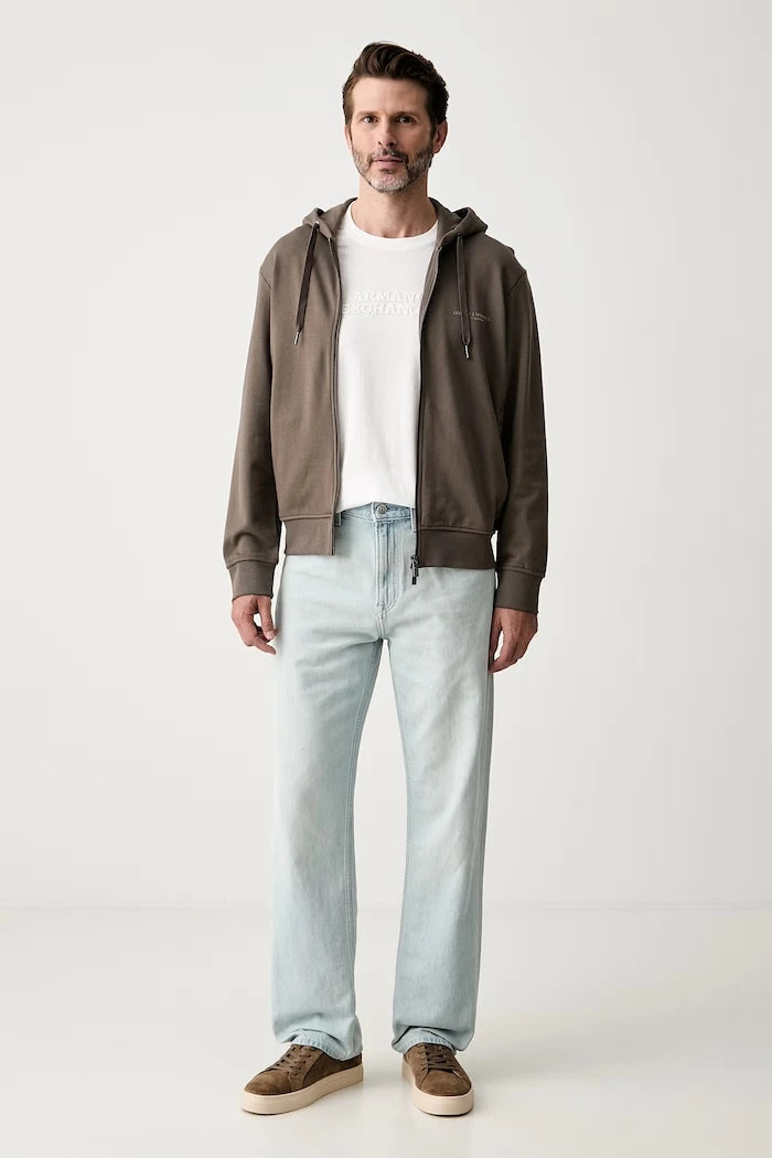 Armani Exchange Erkek Pamuklu Fermuarlı Kapüşonlu Sweatshirt