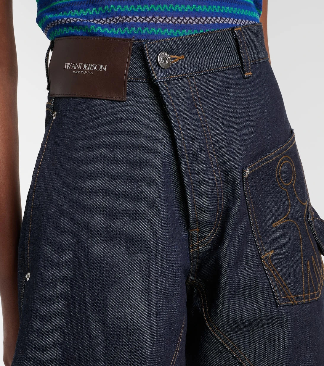 JW Anderson - Embroidered high-rise straight jeans