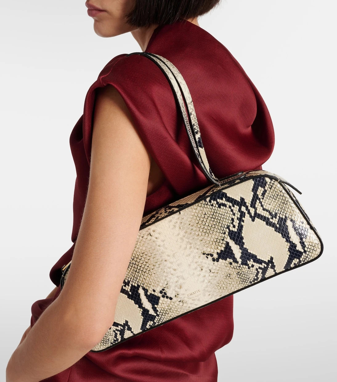 Khaite - Simona snake-effect leather shoulder bag