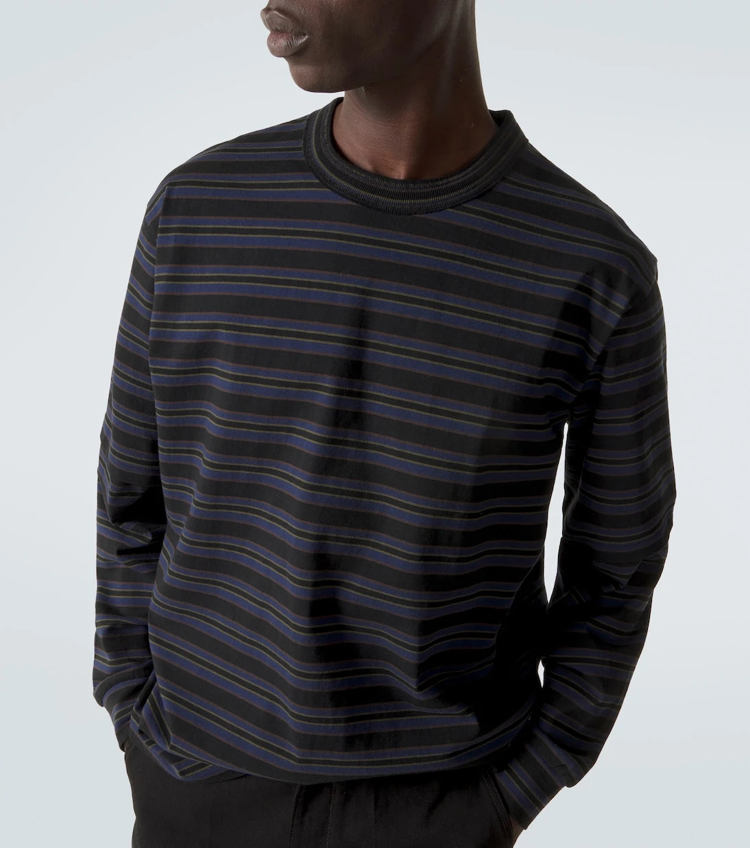 Sacai - تي شيرت قطن مخطط