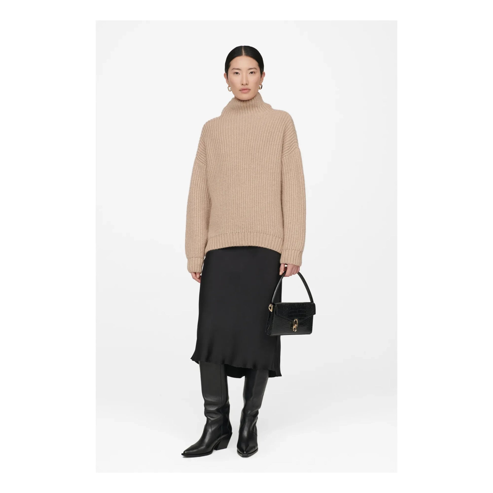 Anine Bing - Bar Silk Skirt | Black