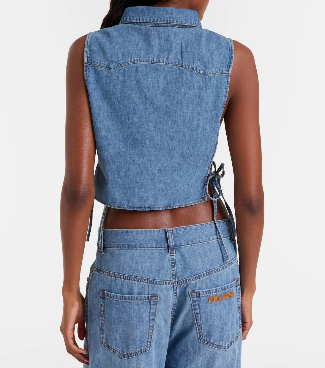 Miu Miu - Chambray crop top