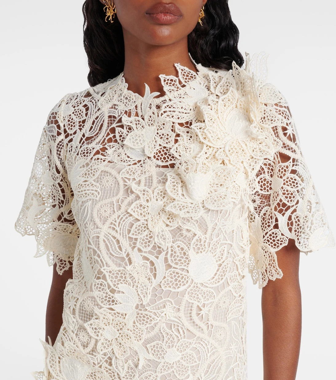 Oscar de la Renta - Floral lace minidress