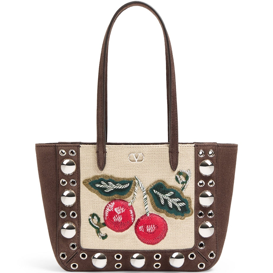 Valentino Garavani Multi Mini Suede Embroidered Nellcôte Tote Bag