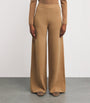 Beige Wool-Cashmere Wide-Leg Trousers