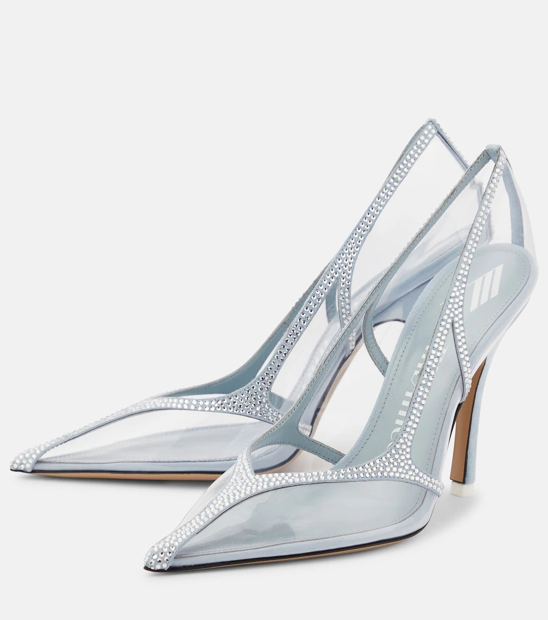 The Attico - Venus Chrome PVC and suede pumps