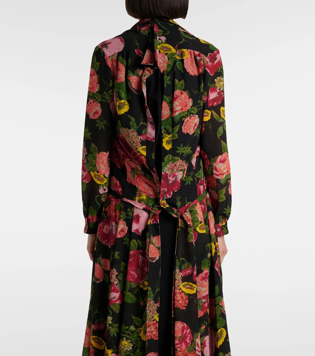 Junya Watanabe - Georgette and jersey midi dress