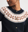 Cashmere Fair Isle Cardigan NAVY