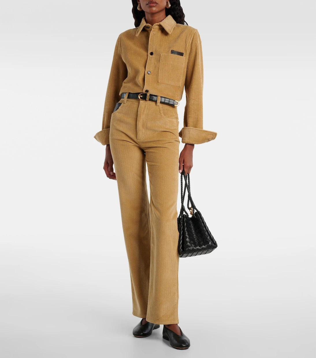 Bottega Veneta - Cotton corduroy flared pants