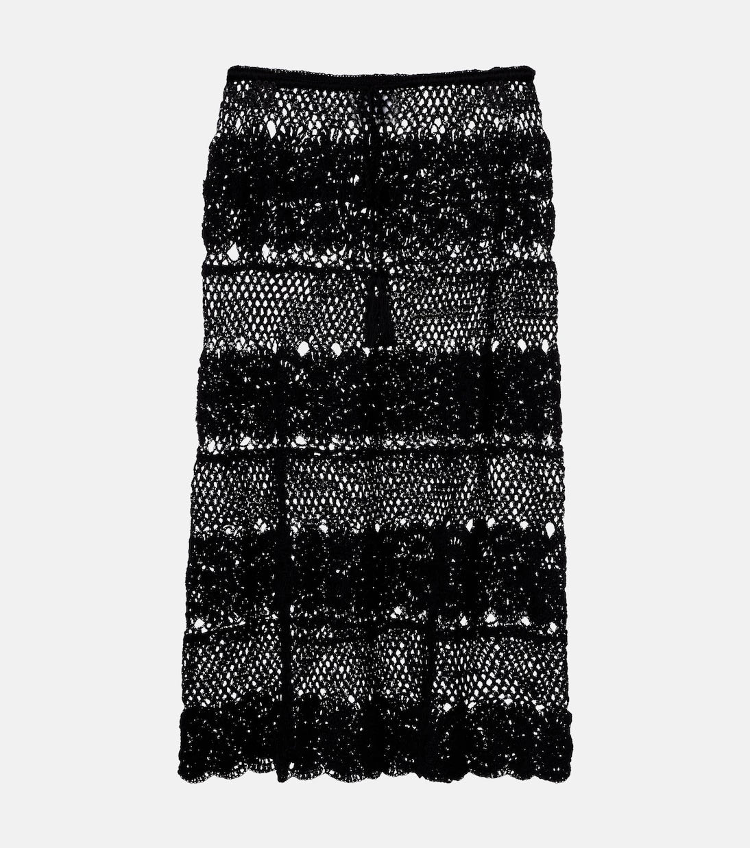 Anna Kosturova - Filigree crochet cotton midi skirt