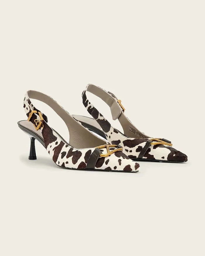 AllSaints Sivri Topuklu Deri Hera Slingback Ayakkabı