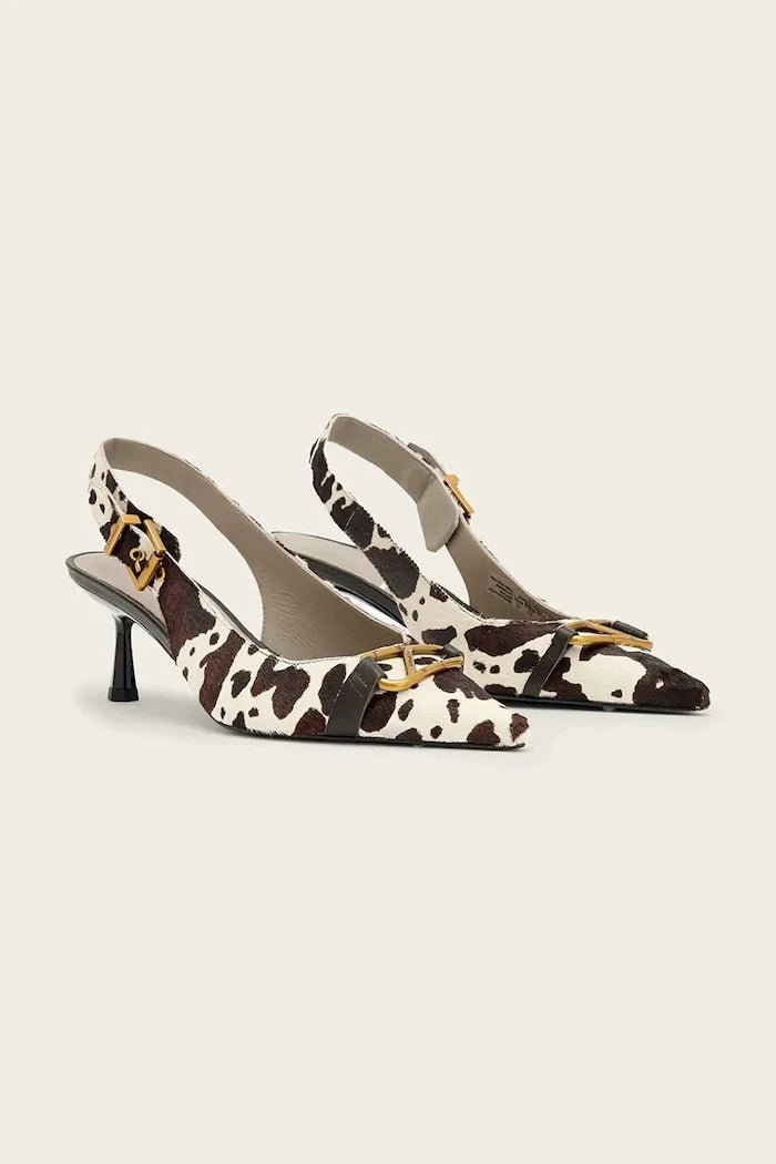 AllSaints обувки с ток кожени Hera Slingback Shoe