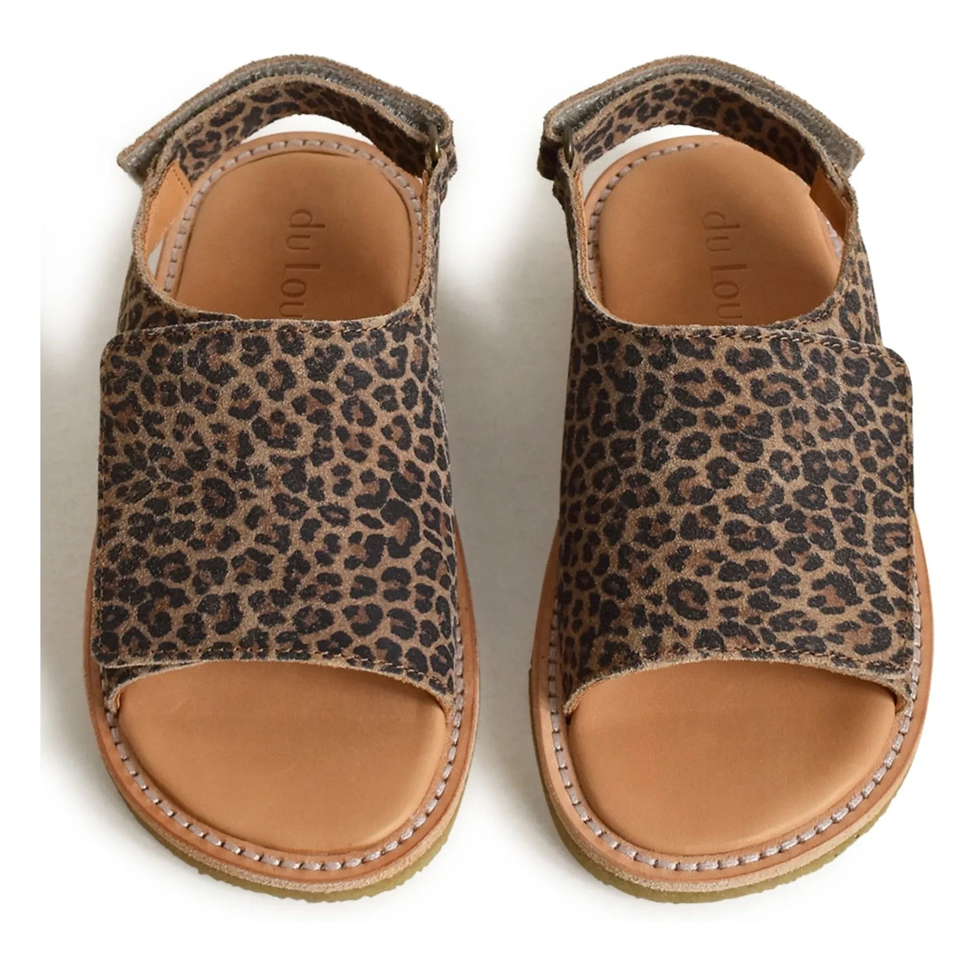 du Loua - Du Veda Leopard Suede Sandals | Brown