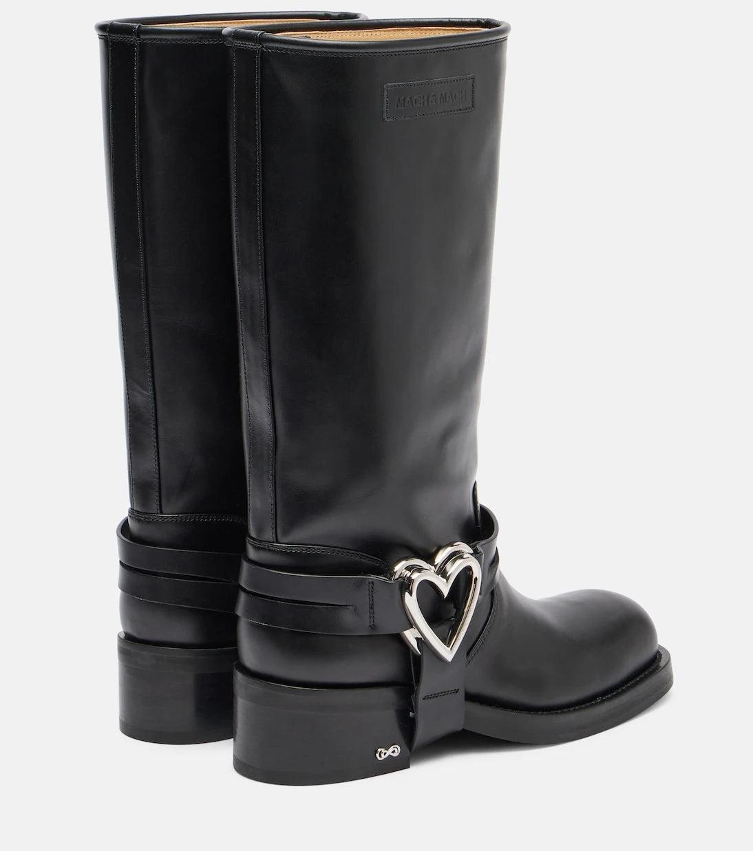 Mach & Mach - Double Heart leather biker boots