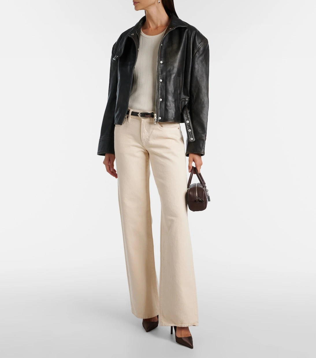 Christopher Esber - Burnished Eddie leather bomber jacket