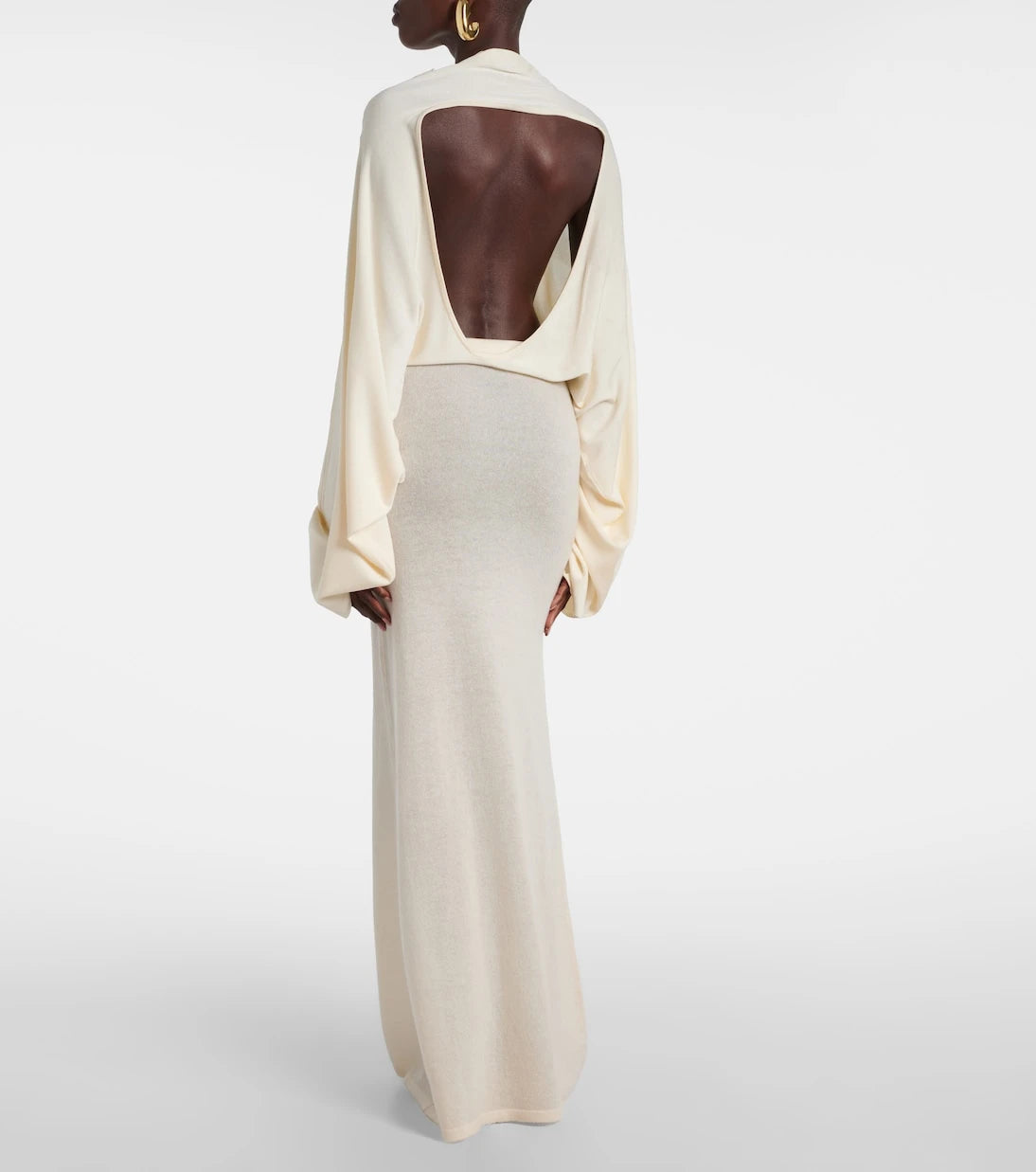 Aya Muse - Open-back sheer maxi dress