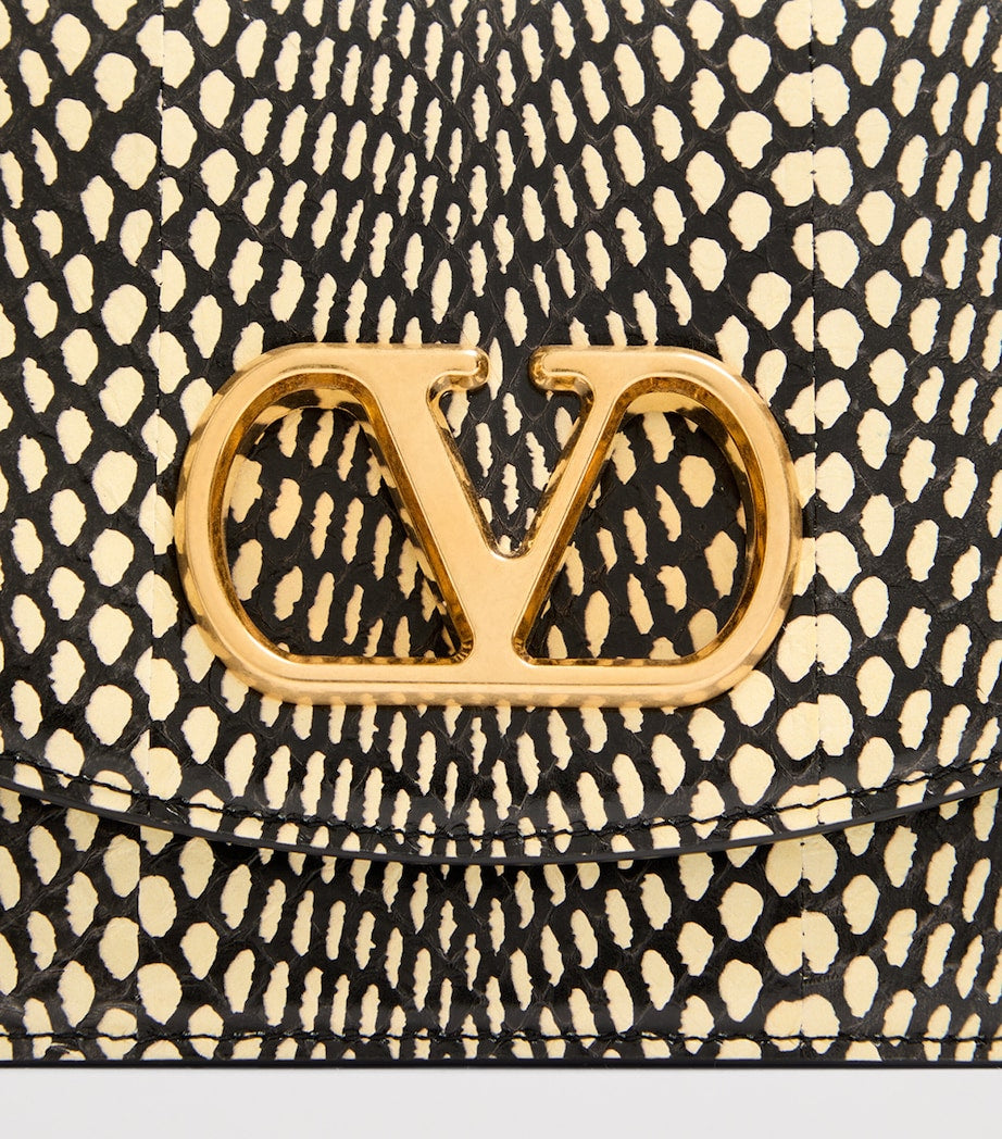 Valentino Garavani Small Snakeskin Vain Shoulder Bag