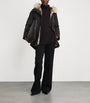 Yves Salomon Black Down-Coyote-Rabbit Parka Jacket (72cm)