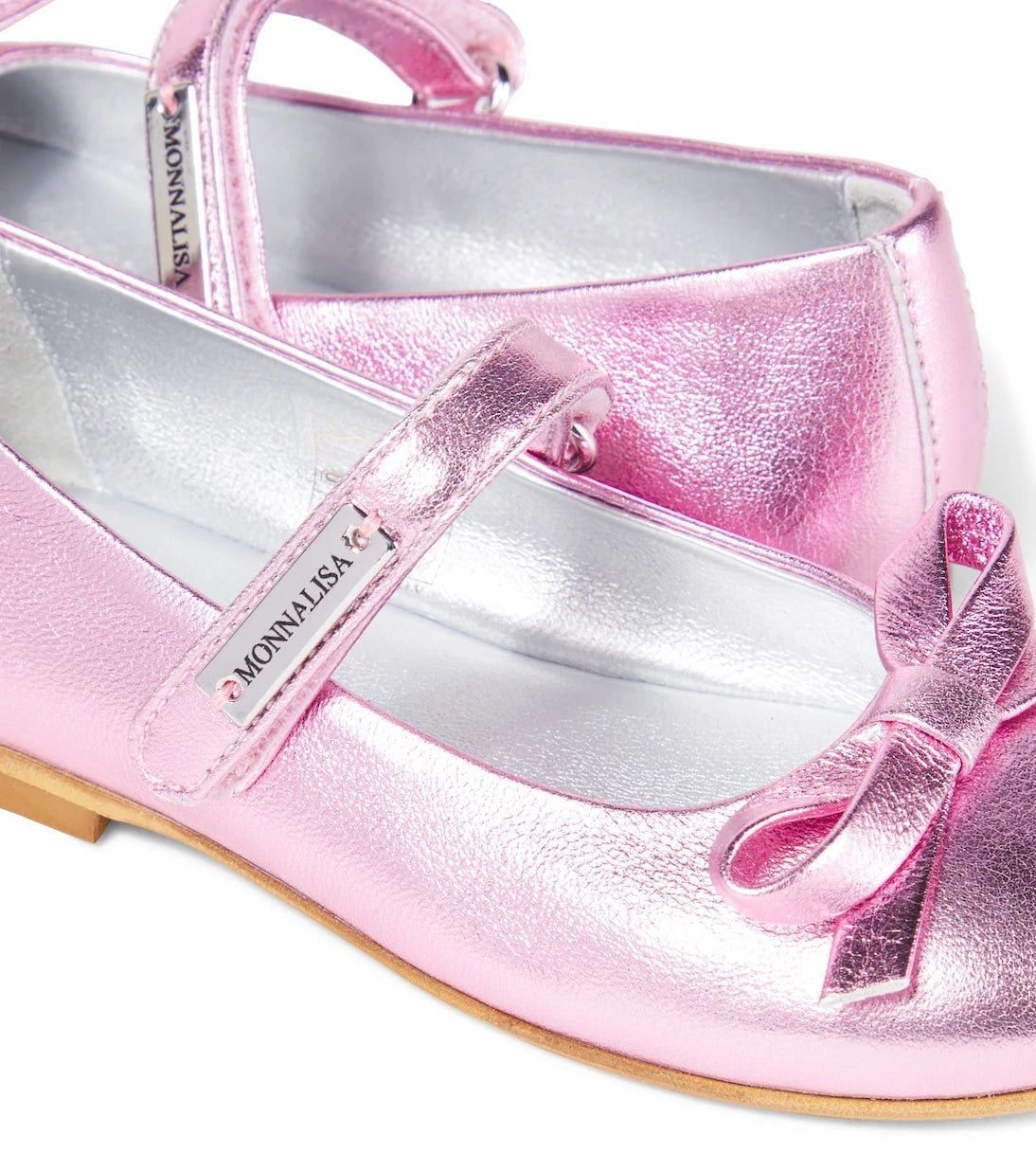 Monnalisa - Metallic leather ballet flats