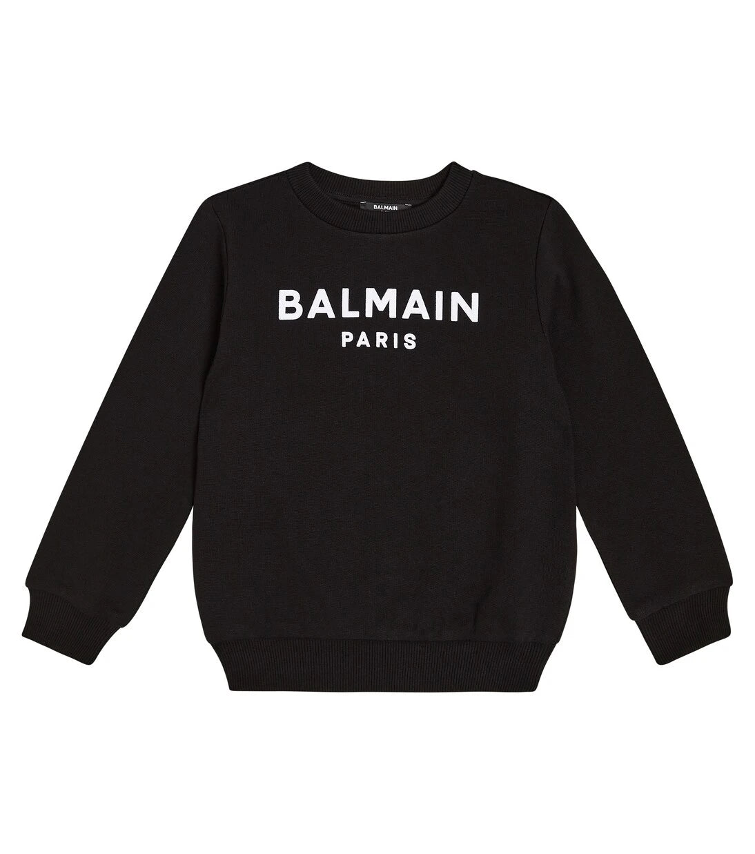 Balmain Kids - سويت شيرت من قطن الجيرسي بشعار الماركة