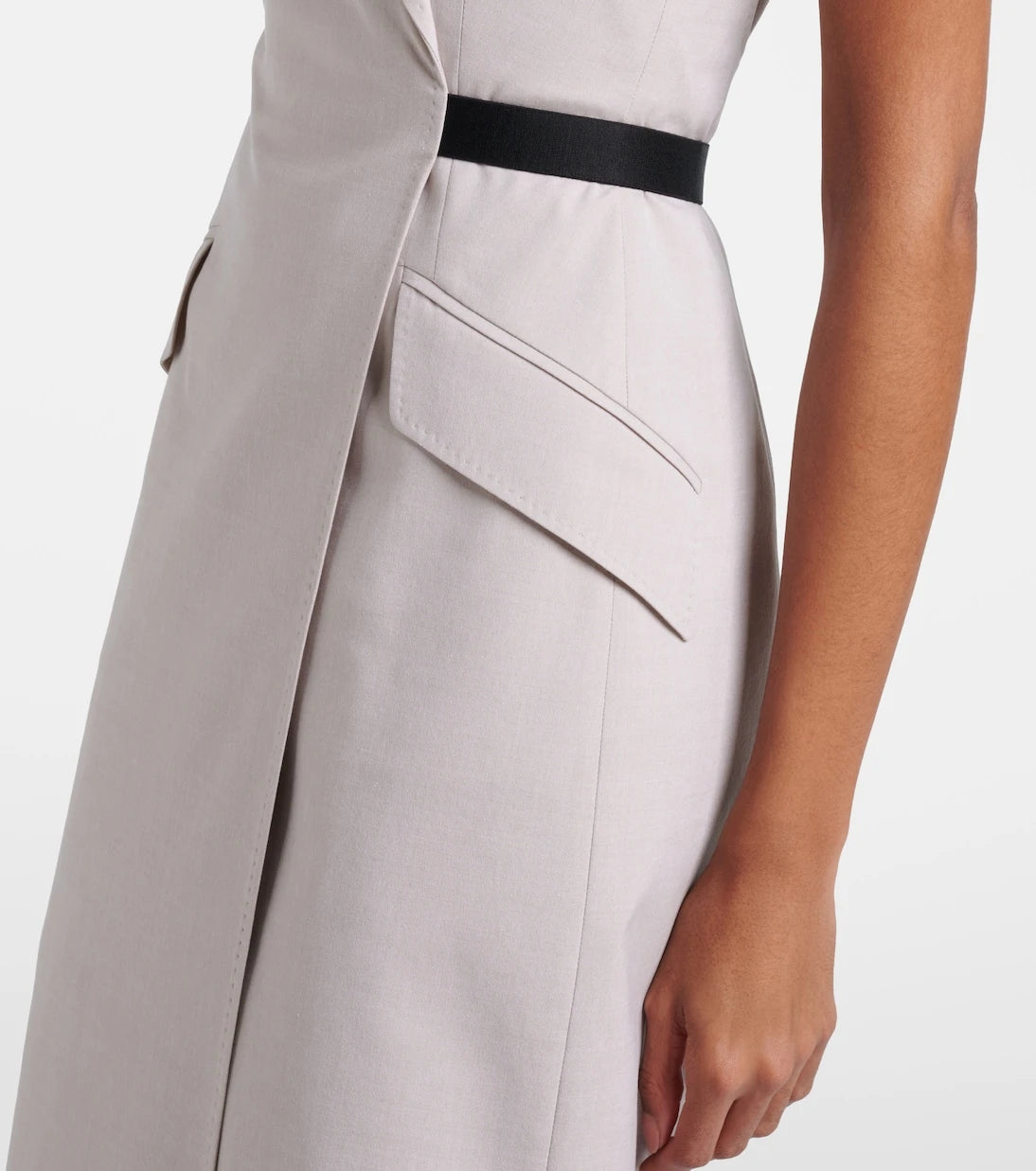 Max Mara - Cime cotton and wool canvas midi dress