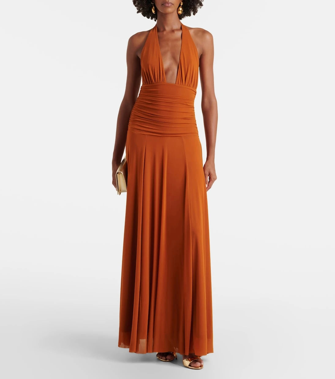 Staud - Alessandra halterneck mesh maxi dress