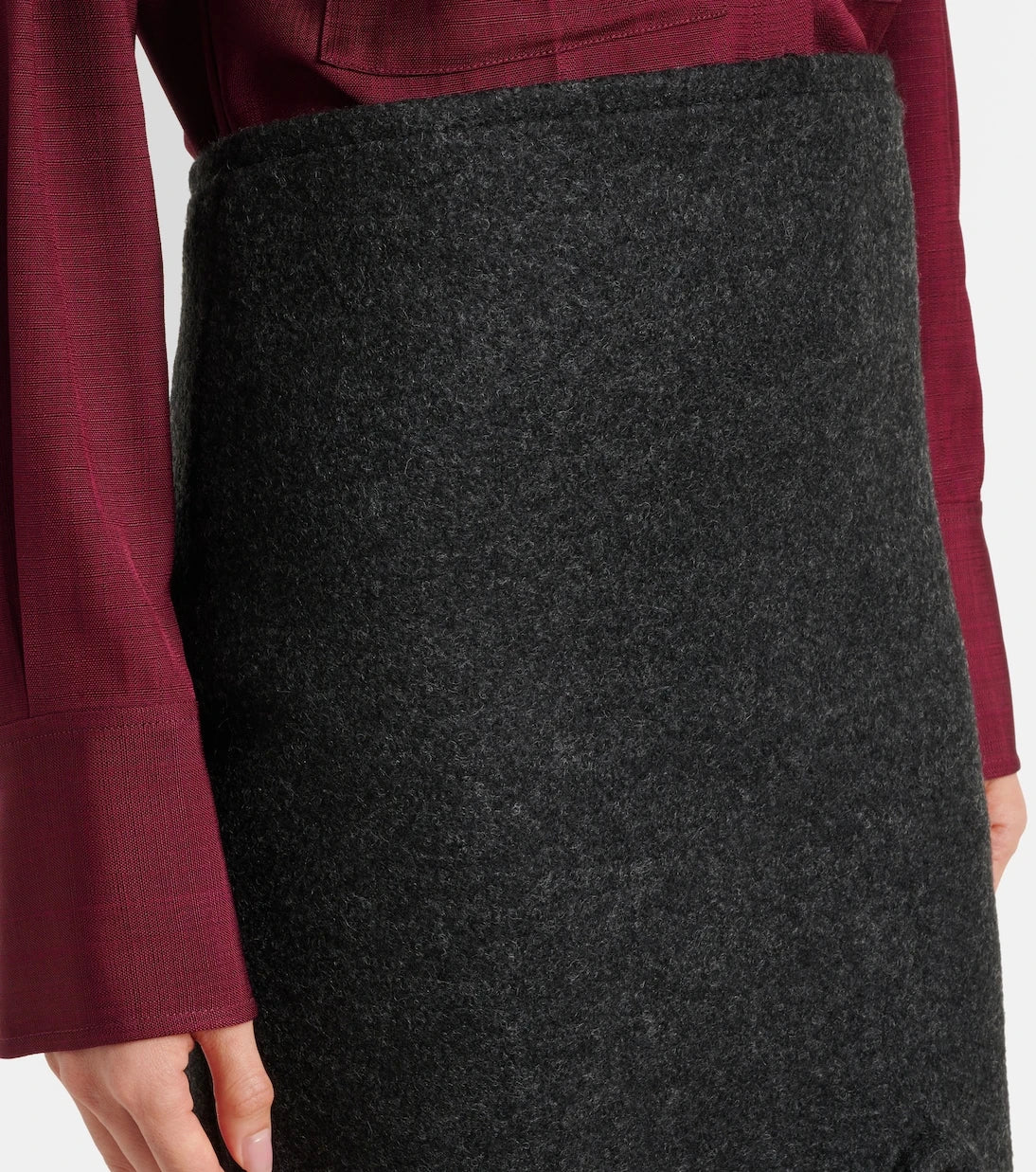 Victoria Beckham - Padded high-rise wool pencil skirt
