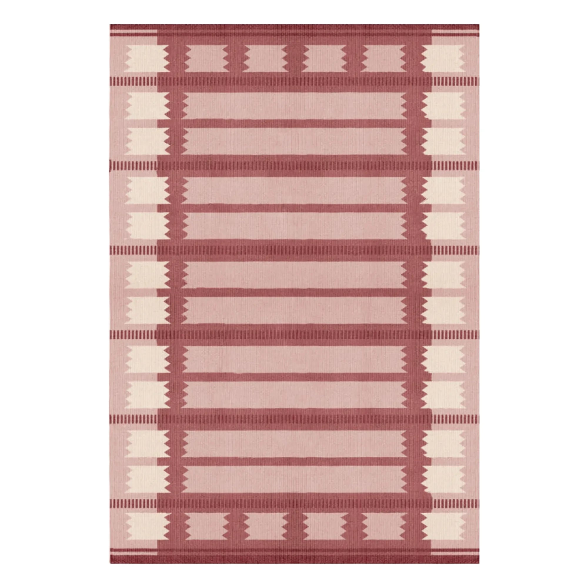 Layered - Röllakan Iris wool rug | Red