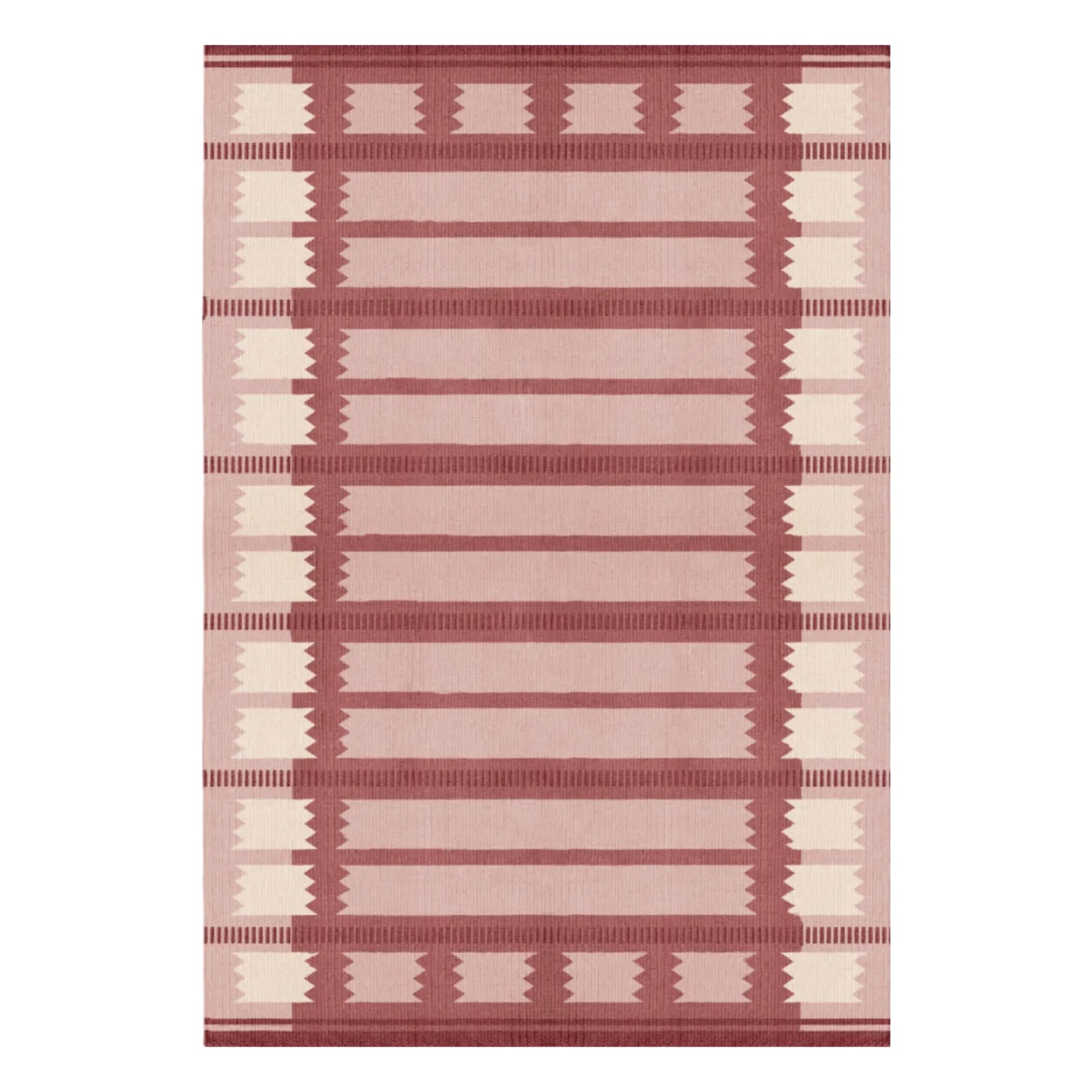 Layered - Röllakan Iris wool rug | Red